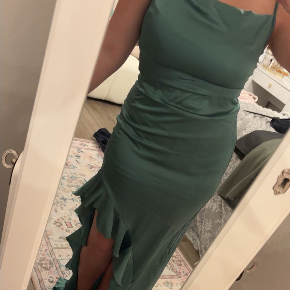 PrettyLittleThing Asymmetrical Green Skirt